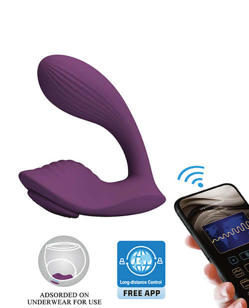 Pretty Love Franz Magnetic App-Controlled Panty Vibe Purple is a sleek vibrator designed for pleasure with app control.