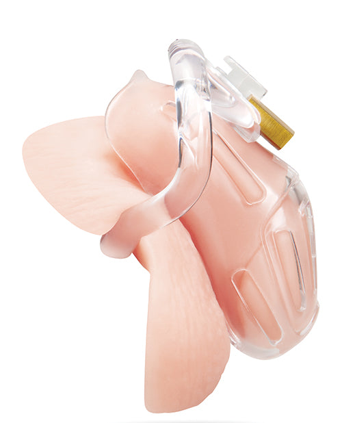 Blue Line 2 Inch Acrylic See Thru Chastity Cock Cage designed for male chastity play, featuring a sleek see-through design.