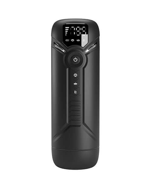 Pretty Love Multifunction Masturbator Aetolia showcased in black with control panel and display features.