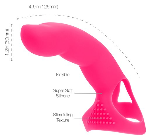 Simple and Pure Extra Touch Finger Dong Pink with flexible design and stimulating texture, perfect for enhanced sensation.