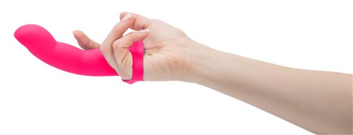 Simple and Pure Extra Touch Finger Dong Pink on a hand, enhancing sensation and precision for intimate exploration.