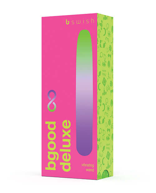 Bgood Infinite Deluxe Vibrator Sea Foam product packaging featuring vibrant colors and sleek design.