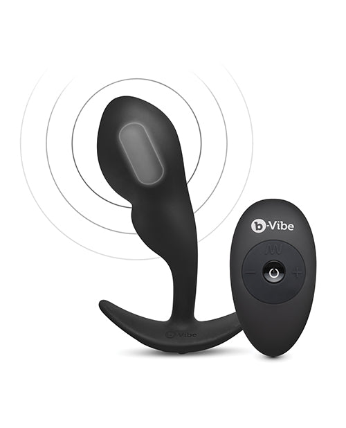 b-Vibe Remote Control P-Spot Snug Plug Black with wireless remote for prostate pleasure and stimulation.