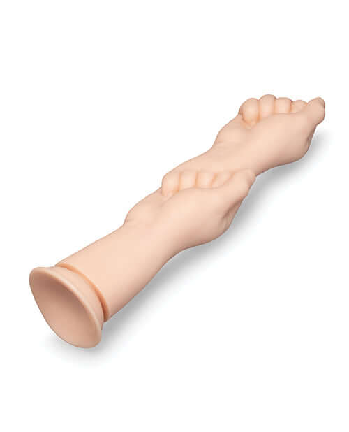 b-Vibe Fists 14.5 inch Fist-Style Realistic Dildo with Suction Cup on a white background.