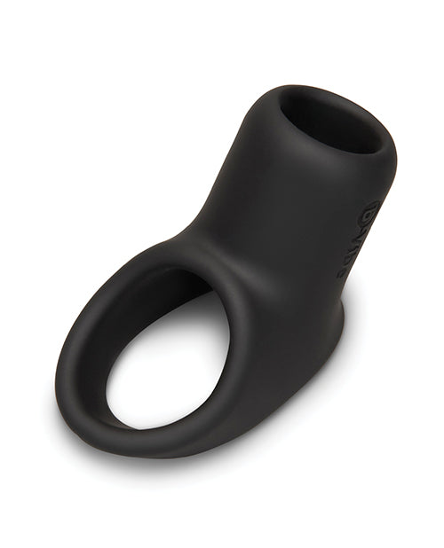 b-Vibe Flex Ring Shaft Silicone Cock Ring & Ball Stretcher in sleek black silicone design.