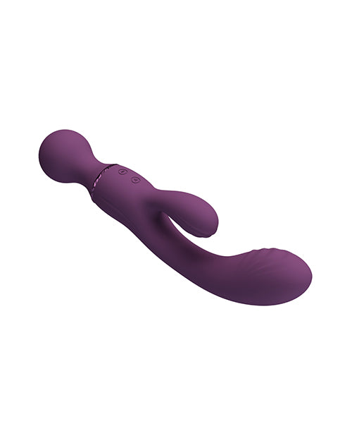 Pretty Love All Rounder Vibrator Purple - versatile dual-stimulation toy in vibrant purple, made of soft silicone.
