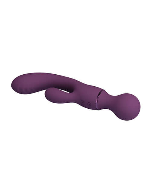 Pretty Love All Rounder Vibrator Purple, a dual-stimulation silicone vibrator with multiple modes.