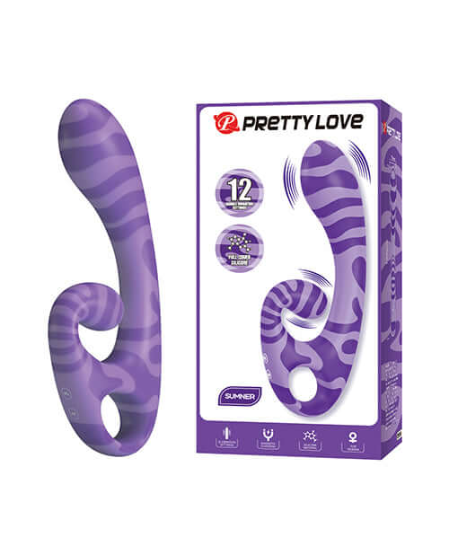 Pretty Love Sumner Rabbit Vibrator Purple with elegant design and dual ends for women, in calming shades of purple.
