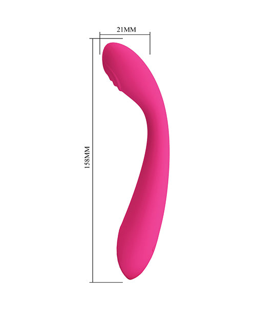 Pretty Love Extreme Series Powerful Vibration Jessica in pink, measuring 15.5cm in length and 2.1cm in width.