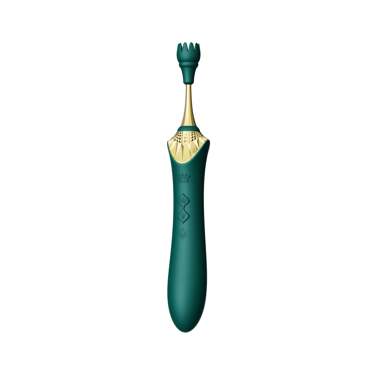ZALO Bess 2 Premium Silicone Vibrator with multiple head attachments in green, featuring anal beads and heating function for enhanced pleasure.