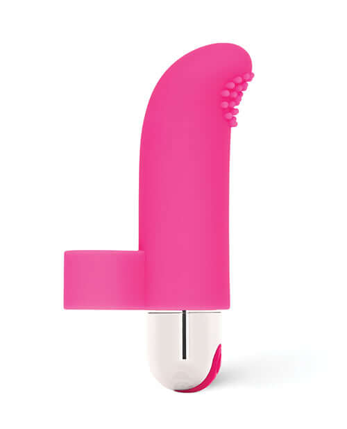 Pink Pussycat Finger Sleeve Bullet Vibrator showcasing its compact design and textured features for personal stimulation.