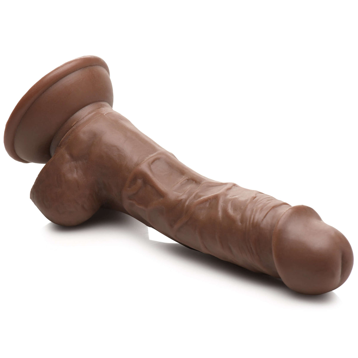 Jock Weightlifting Wesley 7 Inch Dildo with realistic design and firm flexible texture on a white background.