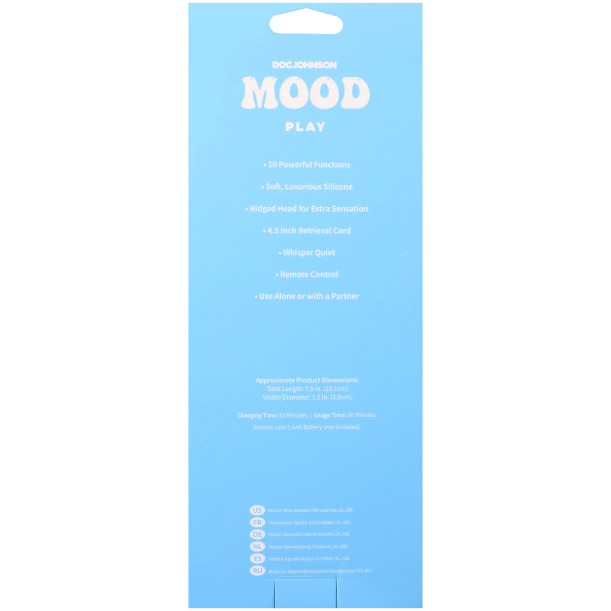 Mood Play Vibrating Egg With Remote Orange product details including features and dimensions.