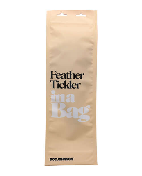 In A Bag Feather Tickler Black packaging showcasing a sensory toy for playful intimate experiences.