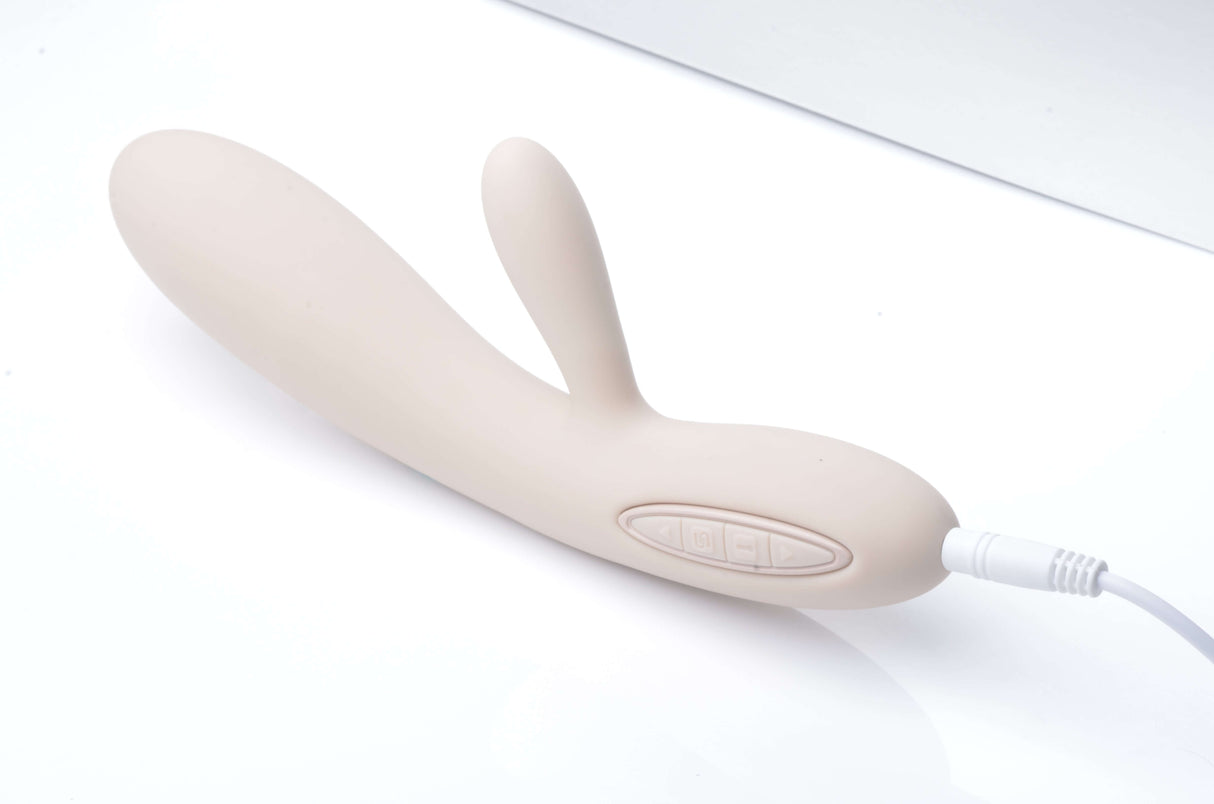 Svakom Lester Rechargeable Warming Rabbit Vibrator Khaki stylish design, customizable stimulation device.
