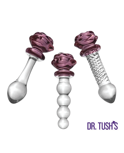 Dr Tush's Sacred Glass Rose Anal Plug Set