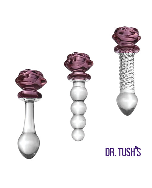 Dr Tush's Sacred Glass Rose Anal Plug Set - Image 2