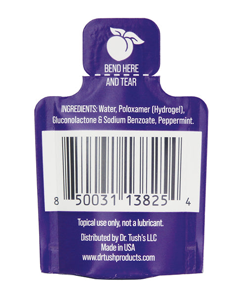 Dr Tushs After Butt Play Gel Sachet 2.5 ml Sachet ingredients and usage information on packaging.