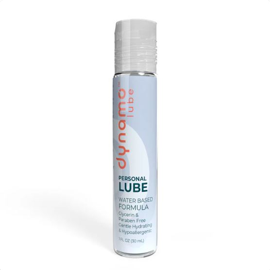 Screaming O Dynamo Water-Based Lube 1 Oz bottle featuring a gentle glycerin-free formula.