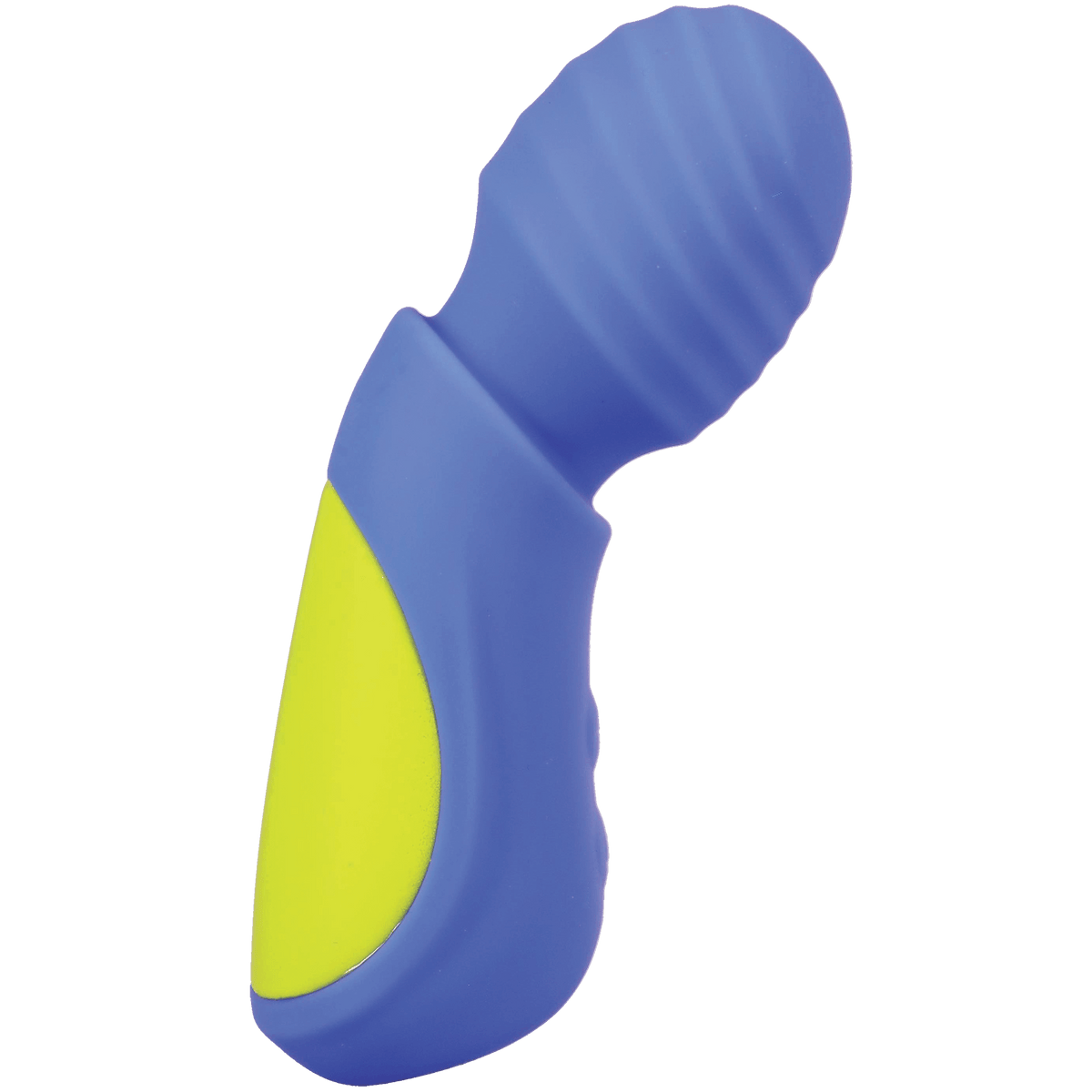 Mood Play Mini Power Wand Blue featuring a ridged head and compact design for targeted stimulation.