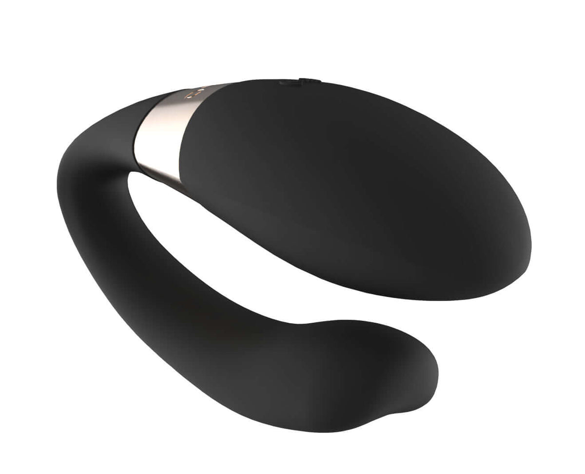 Lelo Tiani Harmony App Connected Couples Vibrator Black showcasing its sleek design and dual-motor functionality.