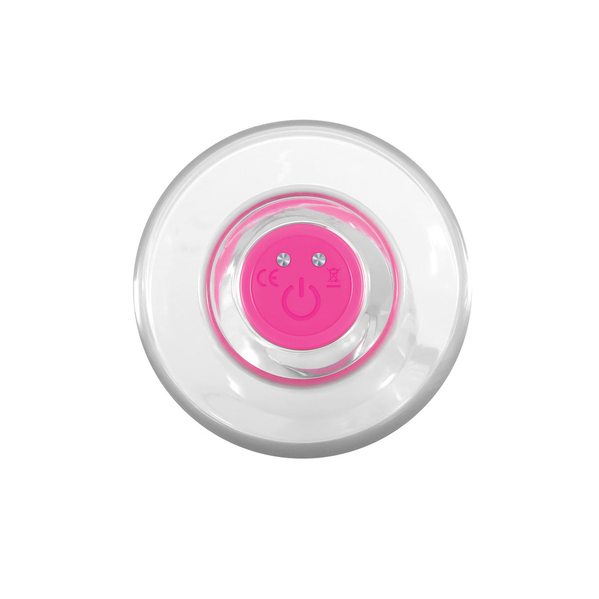 Gender X Pink Paradise Remote Control Vibrator Clear with pink button on a crystal-clear body.