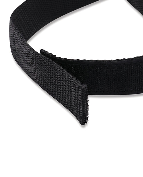Lux Fetish 12 Piece Collar & Nipple Clips Set Black adjustable collar detail close-up