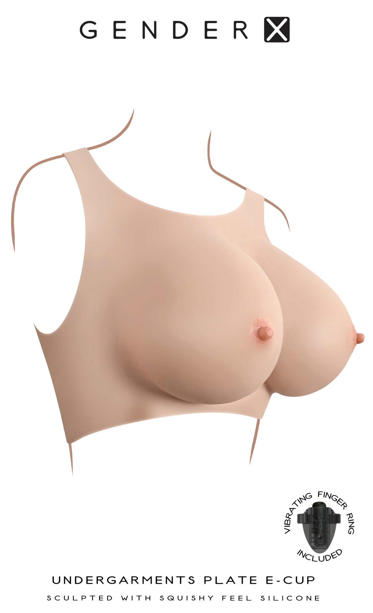 Gender X Undergarments E-Cup Silicone Breast Plate Vanilla, realistic silicone breast plate, soft undergarments