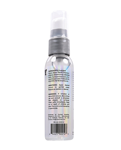 Playboy Slick Hybrid Personal Lubricant 2 Oz bottle showing ingredients and directions for use.