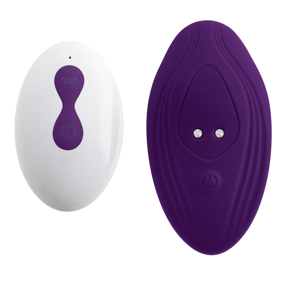 Playboy Our Little Secret Panty Vibrator Purple remote control and feature design displayed in an elegant view.