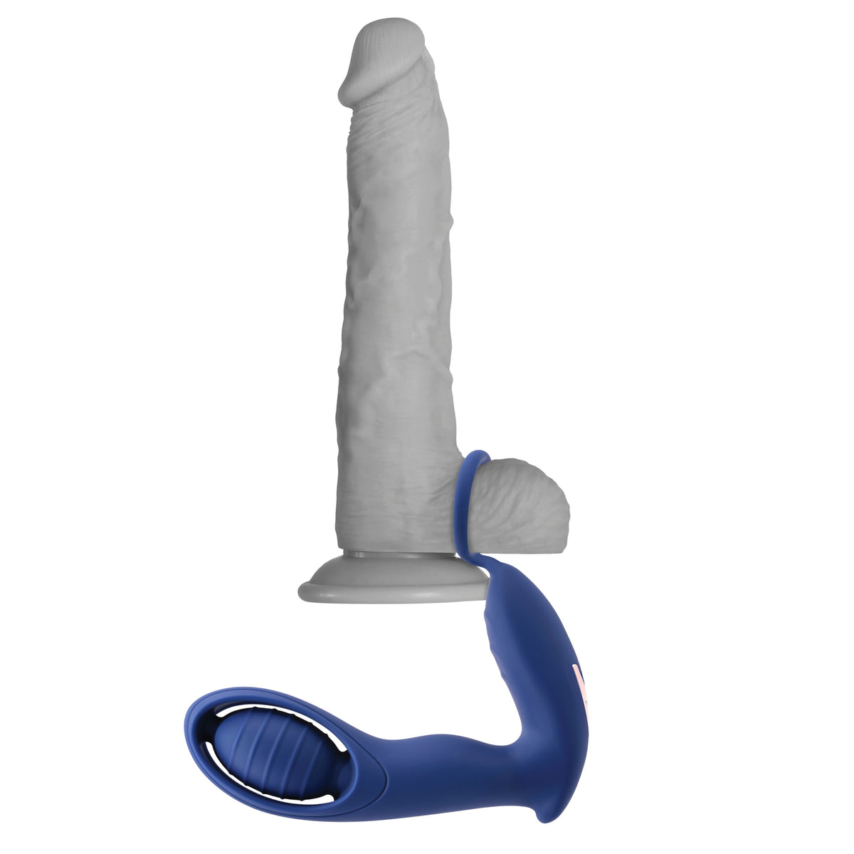 Zero Tolerance Extra Mile Vibrating Cock Ring Blue dual motor couples toy for enhanced pleasure.