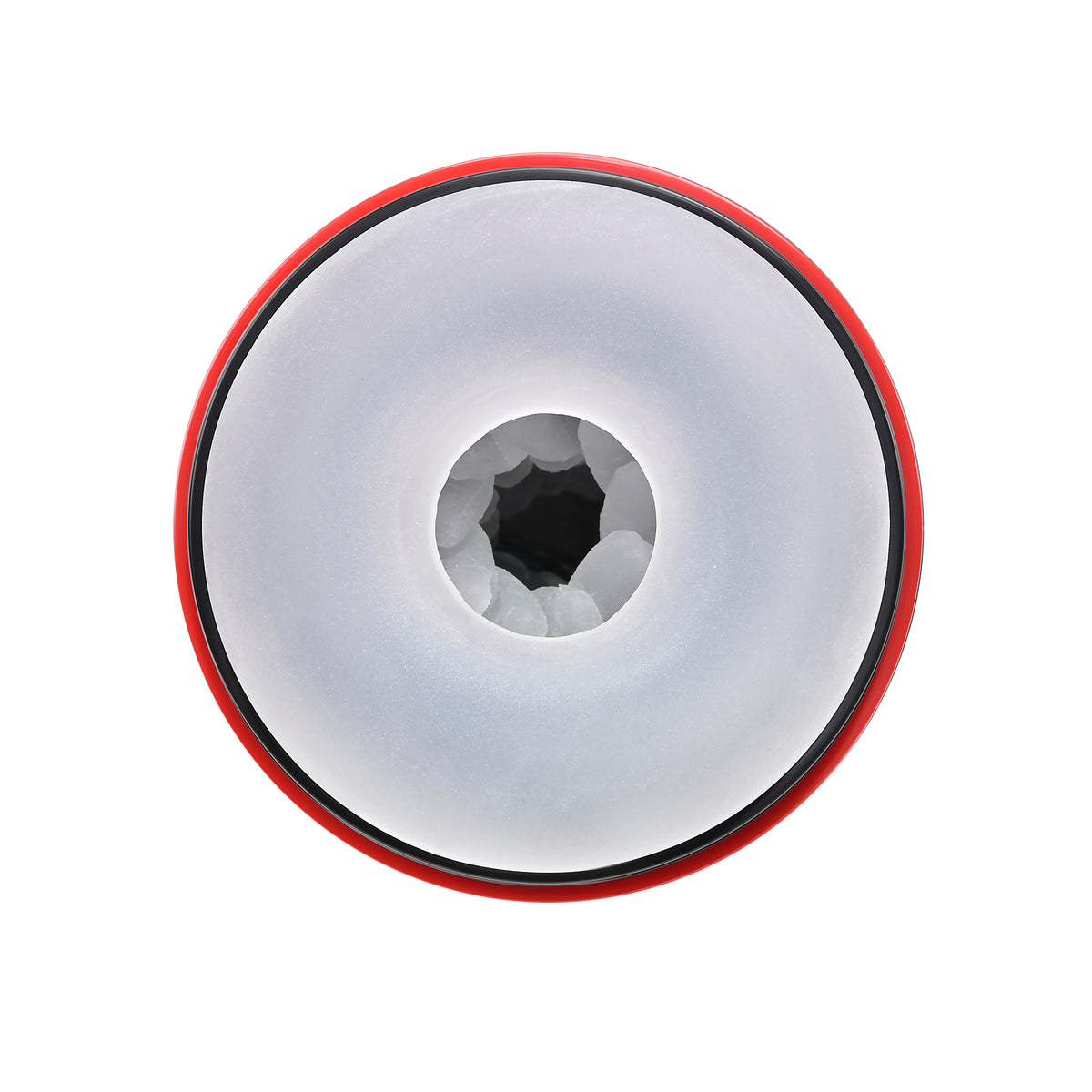 Zero Tolerance Tight Squeeze Rechargeable Masturbator Black top view showcasing its unique design and soft inner texture.