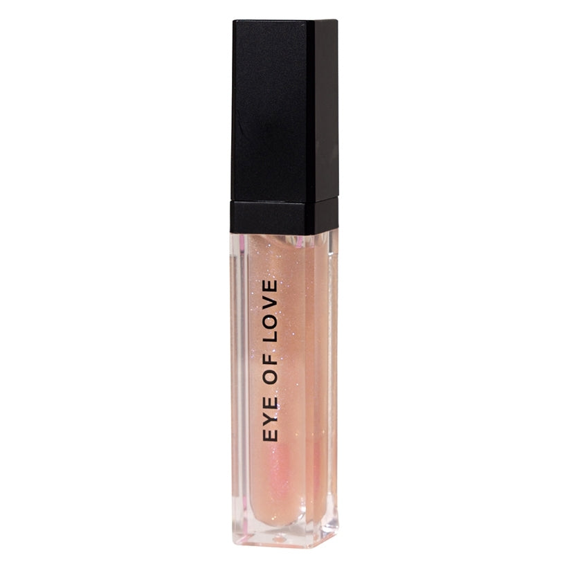 Eye Of Love Matchmaker Pheromone Lip Stain Pink Pulse in a clear tube with a black cap, showcasing a beautiful pink hue.