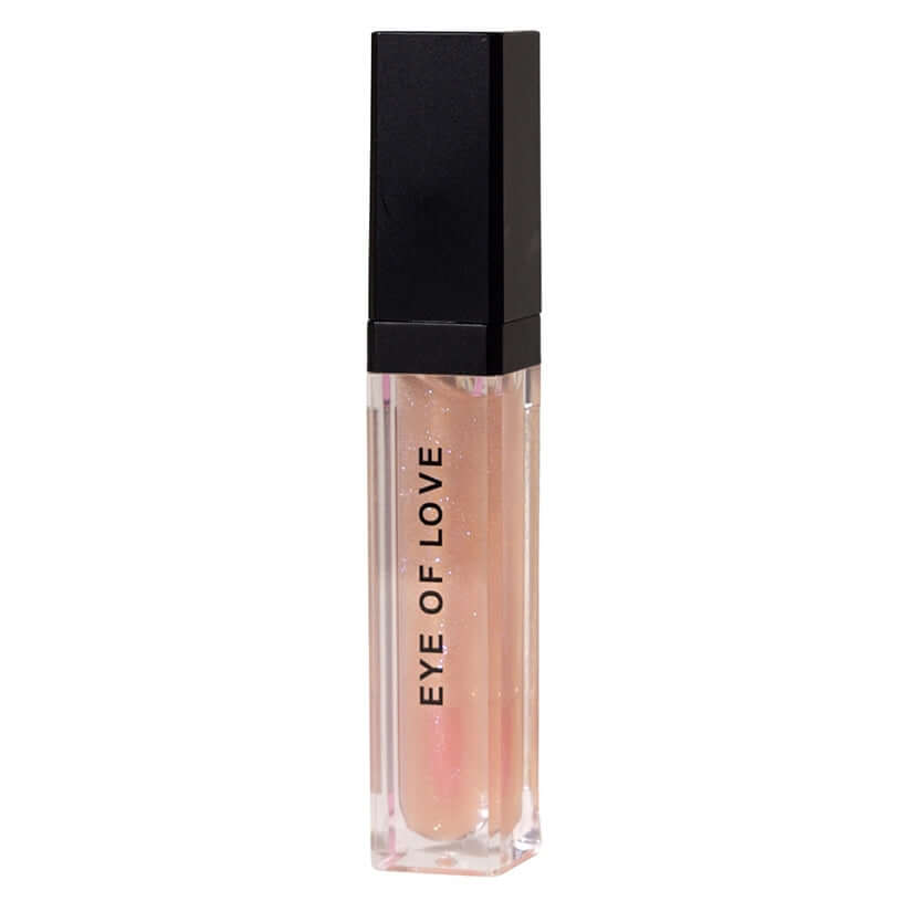 Eye Of Love Matchmaker Pheromone Lip Stain Pink Pulse in a clear tube with a black cap, showcasing a beautiful pink hue.