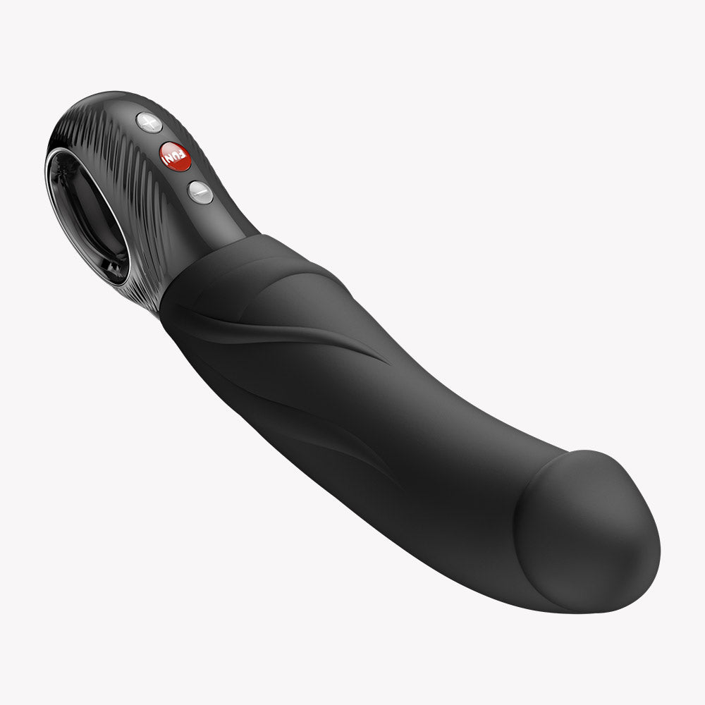 Fun Factory Big Boss G-Spot Vibrator Black with innovative design and control buttons for customized pleasure.