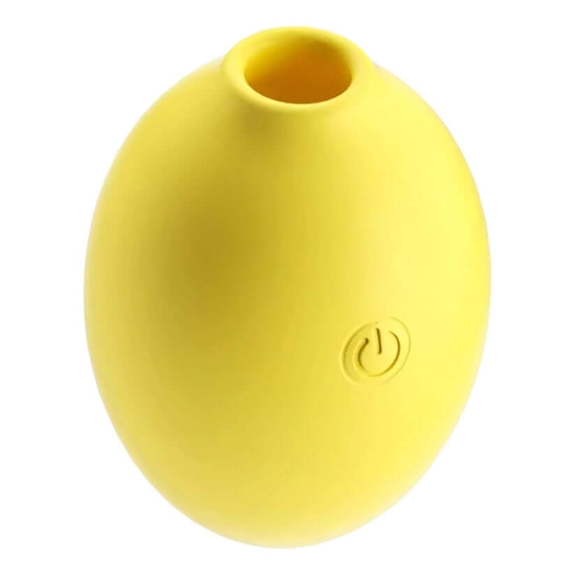 Bella Squeeze Lemon Shaped Mini Vibrator in cheerful yellow color with a power button