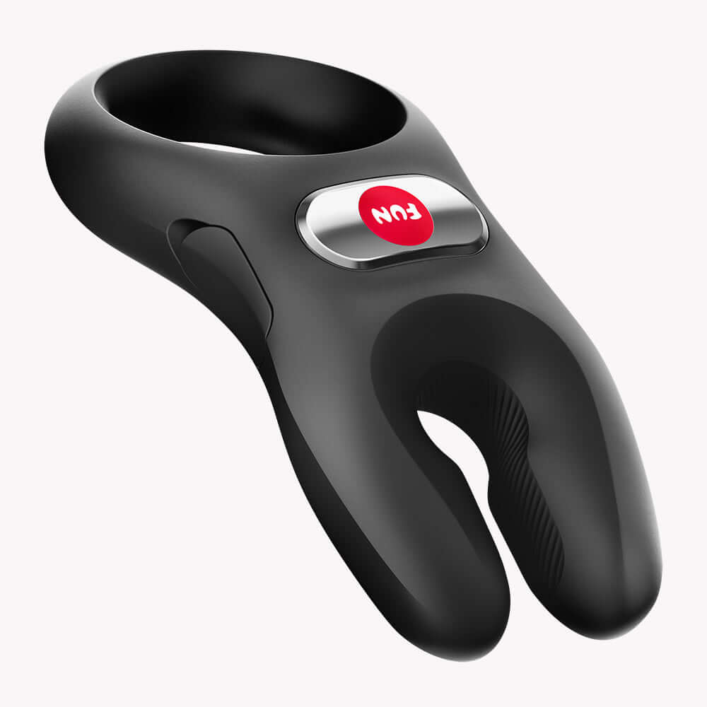 NOS Classic Vibrating Cock Ring Black, featuring dual motors for enhanced pleasure and clitoral stimulation.