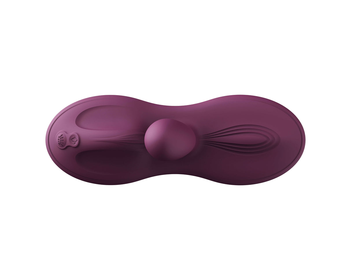 ZALO Flora Smart Vibrating Pad in Velvet Purple, premium adult toy for simultaneous stimulation and intense pleasure.