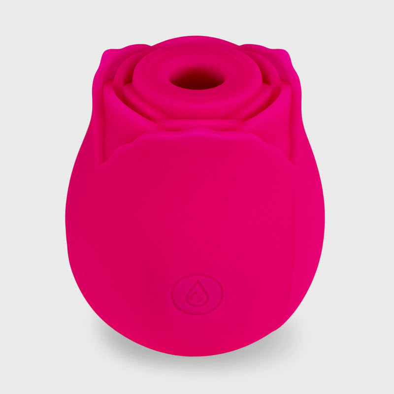 Loe The Rose Premium Suction Stimulator Neon Pink designed in a rose shape with soft silicone material.