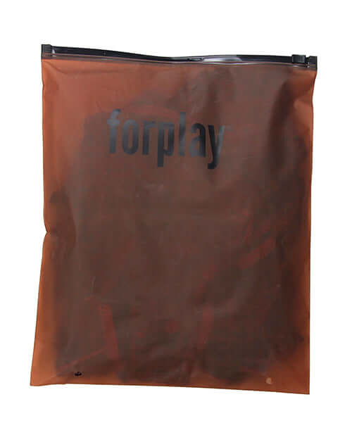 Forplay Animal Instincts Nightgown & Panty Pink Leopard LG packaging in a transparent orange bag with logo.