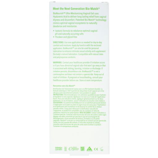 Good Clean Love Bionourish Moisturizer With Hyaluronic Acid 2 Oz product label with detailed instructions and ingredients.