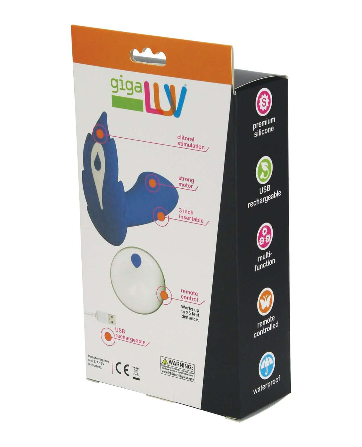 GigaLuv Deep Secret Panty Vibe with Remote Blue packaging showcasing features and design elements.