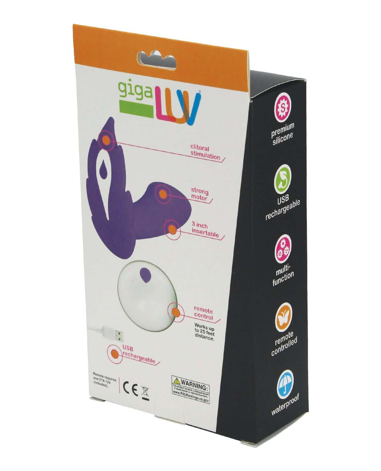 GigaLuv Deep Secret Panty Vibe with Remote Purple packaging showcasing features and design details.