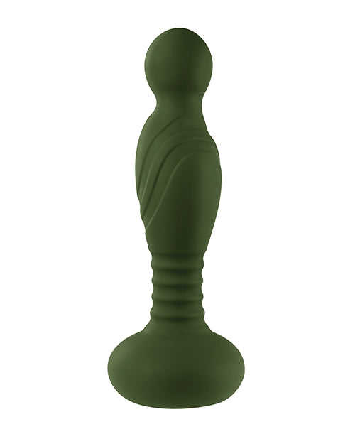 Gender X The General Come Hither Vibrator Green showcasing its textured design and dual-motor functionality.