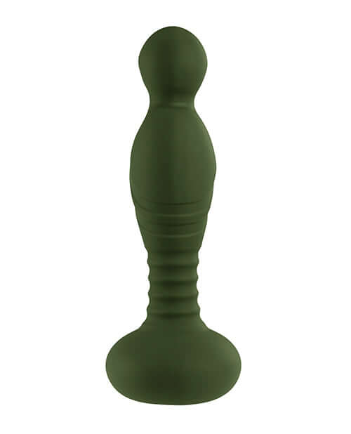 Gender X The General Come Hither Vibrator Green in a sleek, textured design for pleasurable stimulation.