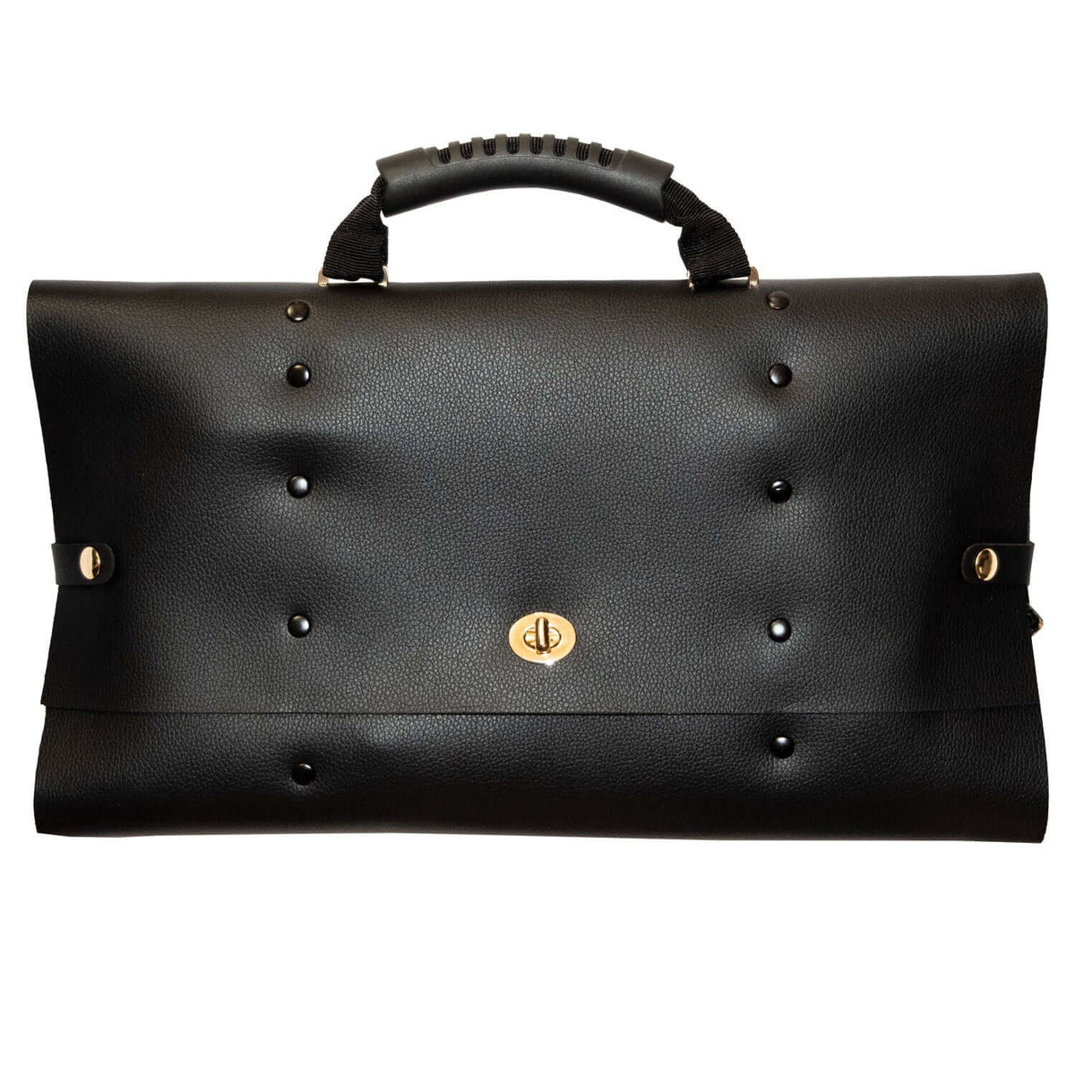 The Traveler 10 Piece Restraint and Bondage Play Kit stylish black bag with gold accents
