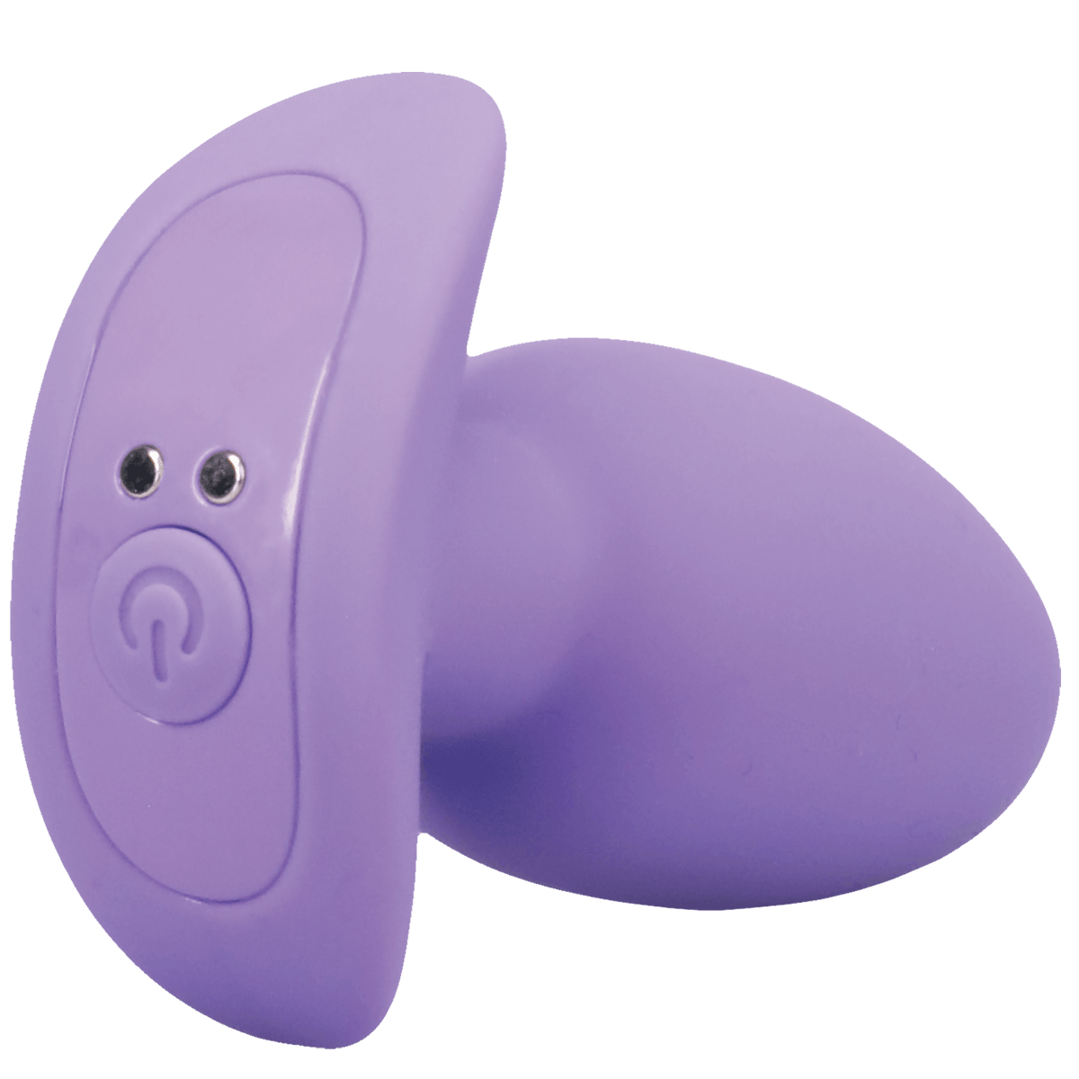 Mood Teaser Vibrating Micro Plug Lavender showing its sleek design and control button for easy use.