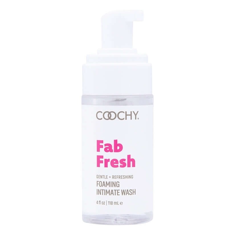 Coochy Fab Fresh Intimate Foaming Cleanser Peony 4 Oz bottle for gentle daily wash and hydration.