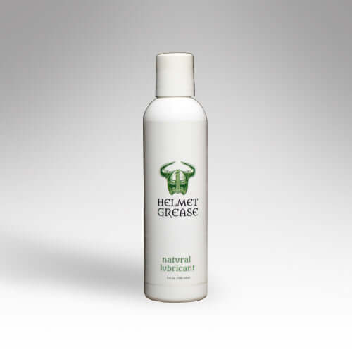 Helmet Grease Natural Lube 3.4 Ounce bottle, a natural lubricant for personal use.