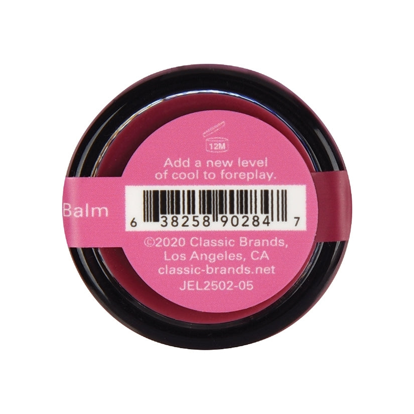 Nipple Nibblers Cool Tingle Balm Raspberry Rave packaging showcasing the invigorating cooling balm for intimate moments.